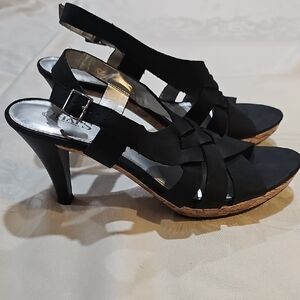 Chaps Black Strappy Heels